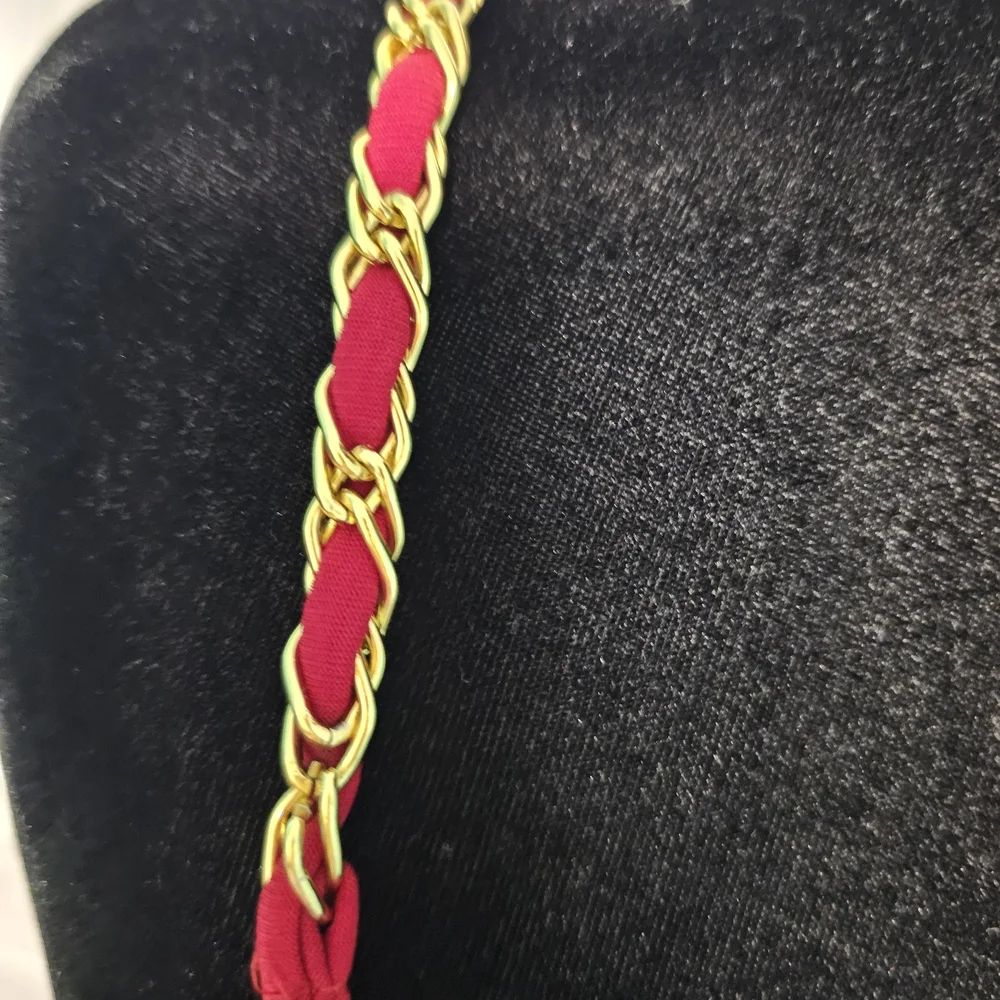 Forever 21 Y2K Red Mini Dress w/ Gold Chain Wrapped Straps Women's Sz M